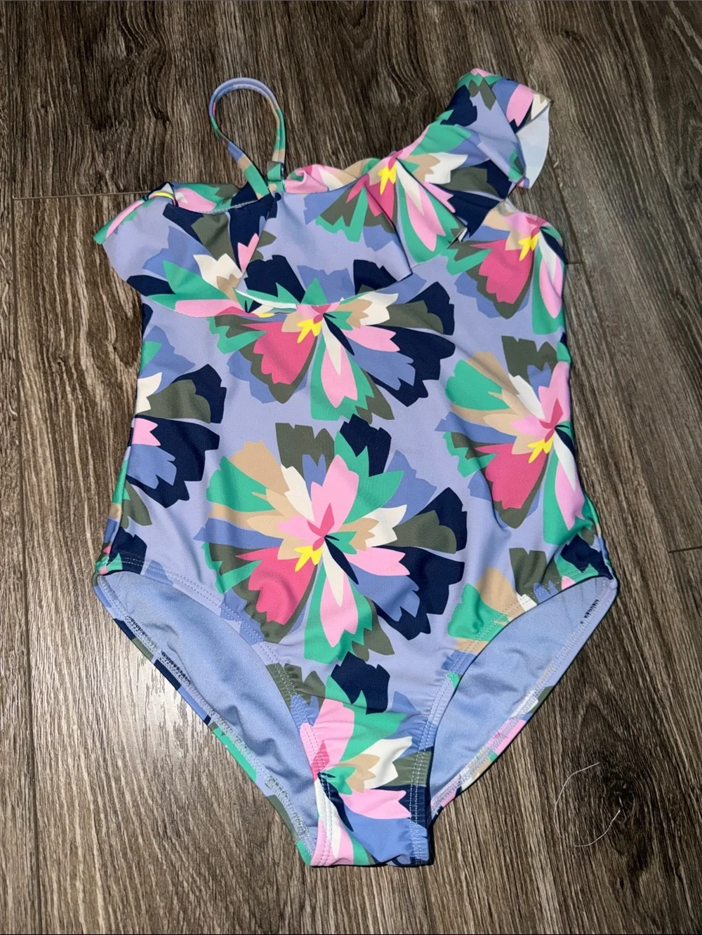 Gap Kids One-Shoulder Floral Swimsuit in Lavender Size L/10